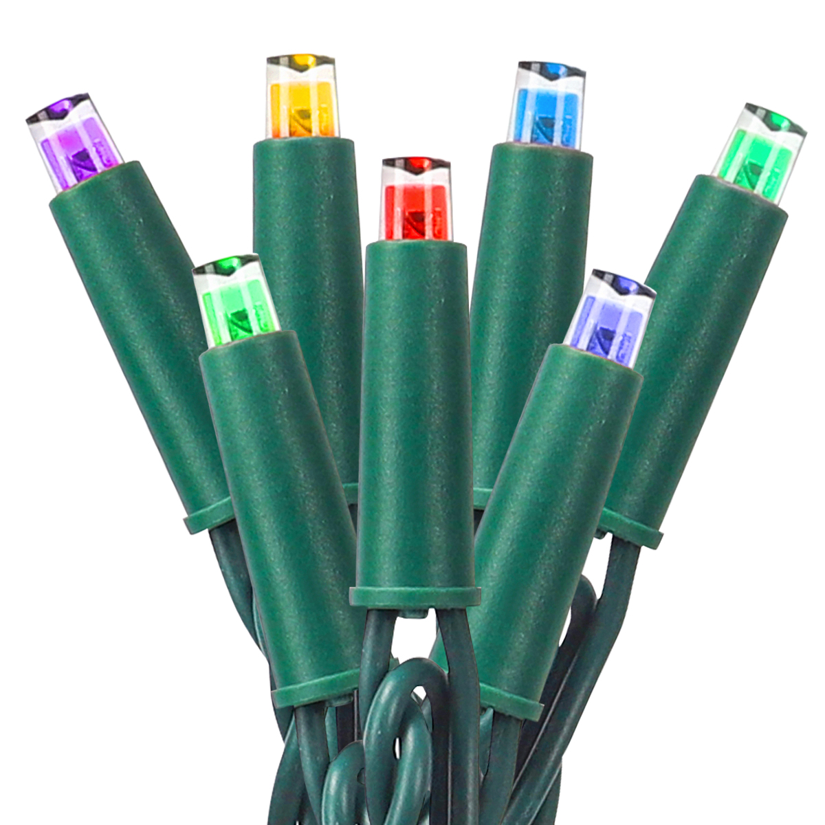 Outdoor 5m 50-bead green wire multicolor 5mm LED Christmas light string, used for Christmas decoration